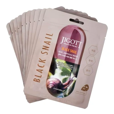 Image de JIGOTT Black Snail Real AMPOULE MASK 27 ml Lot de 10