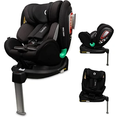 Image de LIONELO Antoon Plus ADAC siege auto 0 à 18 kg, Isofix jambe de force, ceintures sécurité 5 points, base pivotante 360 degrés, protection latérale et renforts appui tête