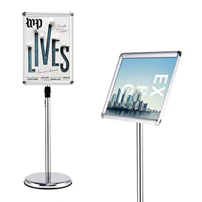 Image de Giantex A3 Présentoir Affiche Menu sur Pied Support d&#039;Affichage et de Panneau Rotatif en Acier Inoxydable avec Base Stable