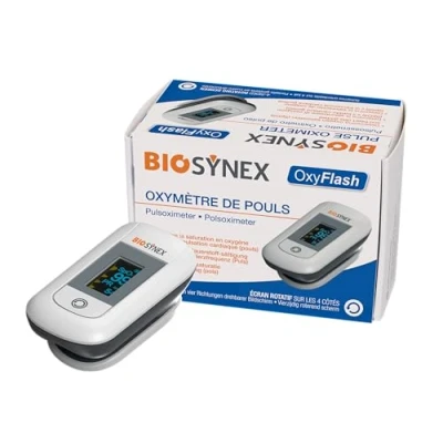 Image de BIOSYNEX Oxymètre de Doigt avec Mesure du Pouls l&#039;Oxygénation Sang Fréquence Cardiaque Evaluation des Fonctions Respiratoires Pathologies Athlètes Altitude