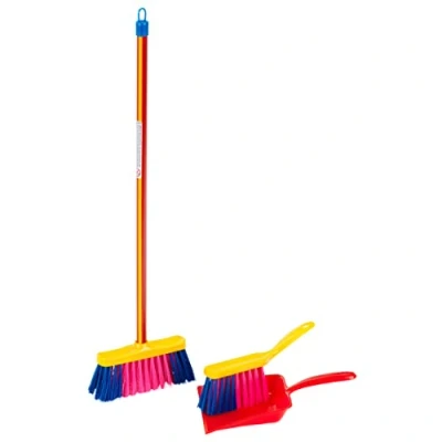 Image de Theo Klein 6025 Garniture balais I Set de ménage, trois pièces, muliticolore Avec balai, balayette et pelle Jouet pour enfants à partir ans