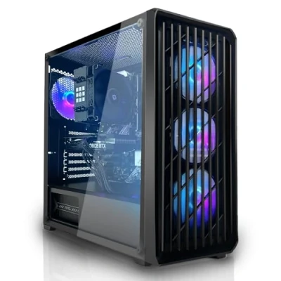 Image de SYSTEMTREFF PC Gamer AMD Ryzen 7 5700X 8x4.6GHz Nvidia RTX 4060Ti 16GB 1To M.2 NVMe 32Go DDR4 RAM Windows 11 Ordinateur de Bureau WLAN pour Les Joueurs, Gamers &amp; Streamer