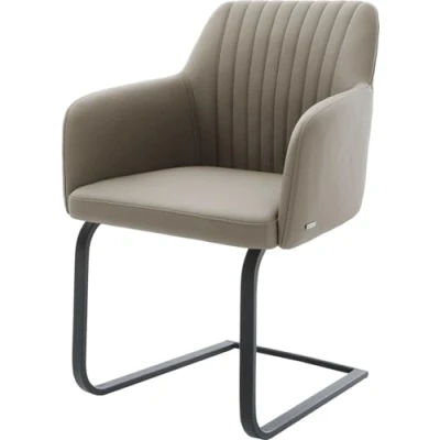 Image de cantilever Greg Flex cuir de vache couleur boue pied plat noir ressorts ensachés