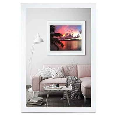 Image de Cadre photo 10 x 15 cm blanc en bois acrylique portrait décoratif sans image Alice, Bois, brillant, 80 100