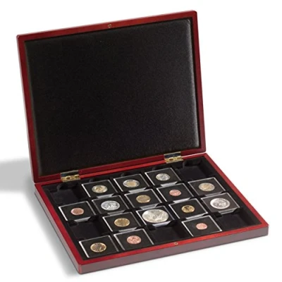 Image de Leuchtturm 341012 VOLTERRA DE Luxe Cassette à Monnaie avec 20 Cases carrées pour Capsules QUADRUM et Cadres 50 x mm