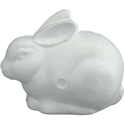 Image de MCE Commerce Lapin en polystyrène Assis, 70 x 100 105 mm, Blanc, 70x100x105 mm