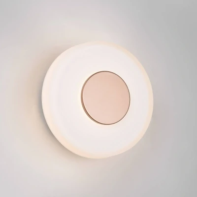 Image de Trio Lighting Applique murale LED Celeste, brun/blanc, Ø 22 cm verre à intensité variable