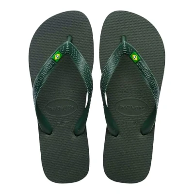 Image de Havaianas Tongs unisexe Top Brasil, vert olive, 48/45 EU, 10/11 UK