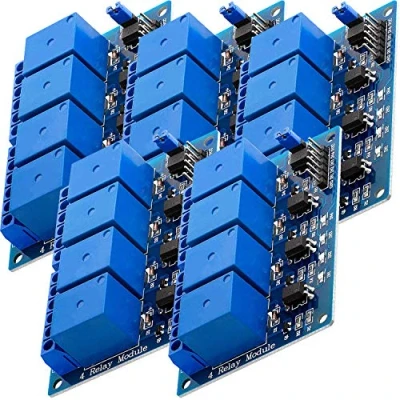 Image de AZDelivery 5 x 4 Canaux Module Relais 5V avec Optocoupleur Low Level Trigger Compatible Arduino et Raspberry Pi incluant Un E Book!