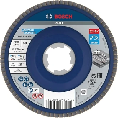 Image de Disque a lamelles BOSCH® droite ac insert X Lock diam. 115 mm K60