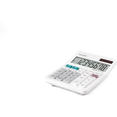 Image de Calculatrice de bureau Sharp Elsi Mate EL 310WB 8 chiffres Panneau solaire Blanc