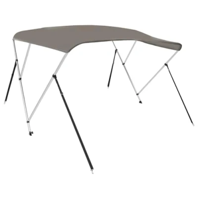 Image de vidaXL auvent bimini à 3 arceaux gris 183x196x137 cm, toit pour bateau, housse de 94801