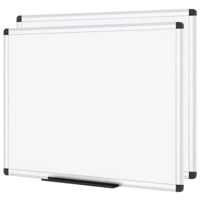 Image de VIZ PRO Tableau Blanc Magnétique, Cadre en Aluminium, Effaçable à Sec, Lot de 2, 90 x 60 cm