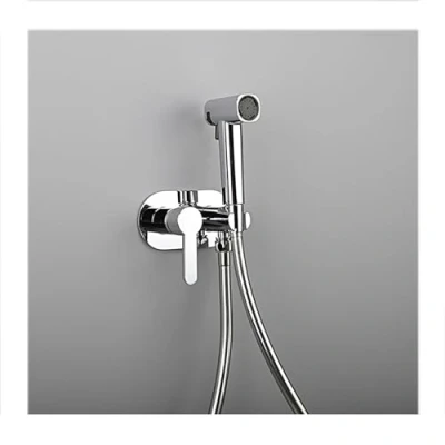 Image de Douchette Toilette Wc Eau Chaude Et Froide,Bidet Pulvérisateur De Bidet À Main, Main Pour Toilettes En Laiton,Chrome
