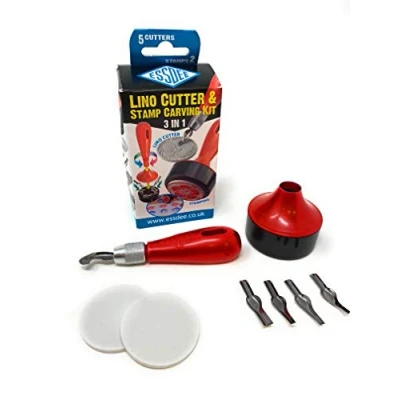 Image de ESSDEE L5B2D Lino Cutter &amp; Stamp Kit 3 en 1, Multicolore, 65, 137, 60