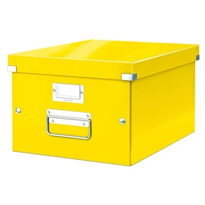 Image de Leitz Boîte de Rangement A4, Click &amp; Store, 60440016 Moyenne, Jaune