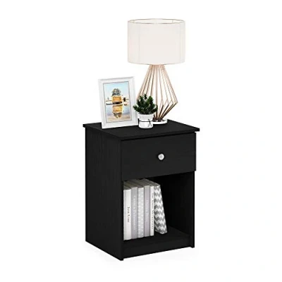 Image de Furinno Tidur Table de Nuit avec 1 Tiroir, Chêne Noir