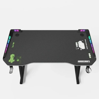 Image de phoenix group AG Minecraft Bureau en Bois Aspect Carbone Noir, 120 x 74 60 cm