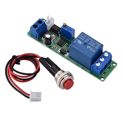 Image de Module de Minuterie DC 12V avec Relais Temps Temporisation Réglable 1 à 10 sec, Interrupteur Horaires pour Désactivation du Chronométrage