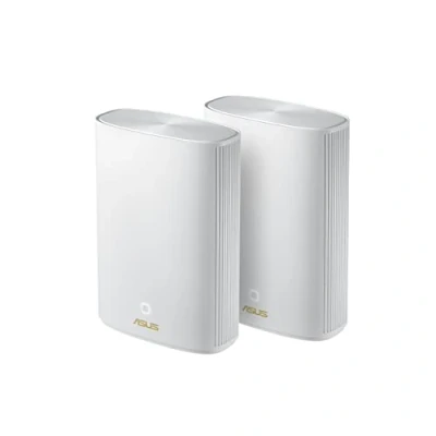 Image de ASUS ZenWiFi XP4 Blanc Pack de 2 Système Wi FI 6 AX CPL Hybride Mesh, Double Bande, 1800 Mbit/s, 400m2, AiProtection avec TrendMicro à Vie 90IG05T0 BM9110