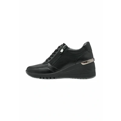 Image de Marco Tozzi Baskets basses, Femme, Taille: 36, Black comb cuir et imitation de