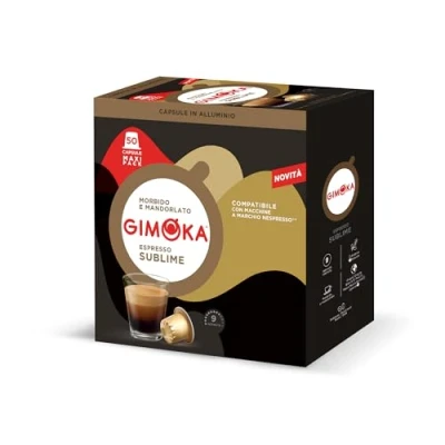 Image de Gimoka Mélange Espresso Sublime intensité 9/13 50 Capsules Aluminium Compatibles avec les machines à café usage domestique Nespresso* Produit en Italie