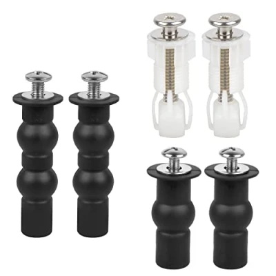 Image de 3 Paires Vis de Fixation Siège Toilette, Charnières D&#039;expansion pour Couvercle Abattant WC Vis, Kit Rechange Toilette.