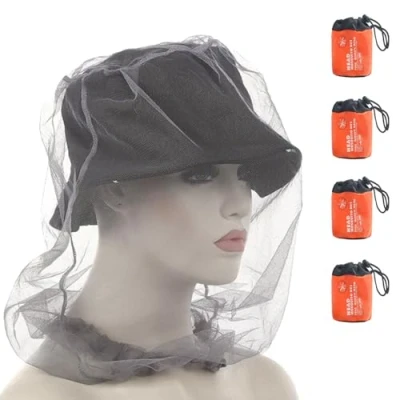 Image de PHOGARY 4 Pack Tête de Moustique Net, Filet insectifuge, Gary Anti moustiques avec Sac Transport