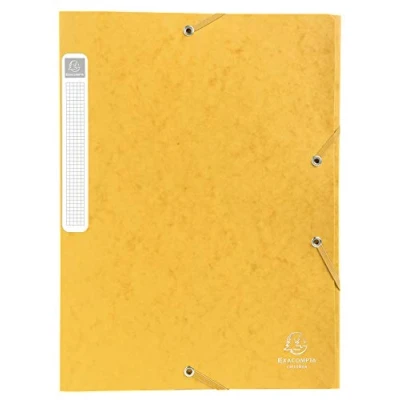 Image de Exacompta Réf. 14006H 1 boîte de classement avec élastiques CARTOBOX Livrée à plat Dos 4 cm Carte lustrée 7/10ème 600g/m² Dimensions 25x33cm Format classer A4 Coloris jaune