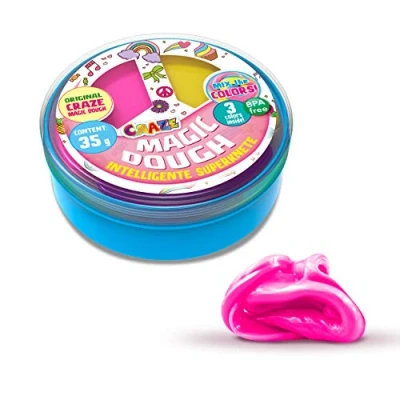 Image de MAGIC DOUGH a Craze Twist Pâte à Modeler Tricolore Pate Intelligente Slime 3 Couleurs mélanger Boîte 35g Activites manuelles pour Enfants 26373, Multicolore