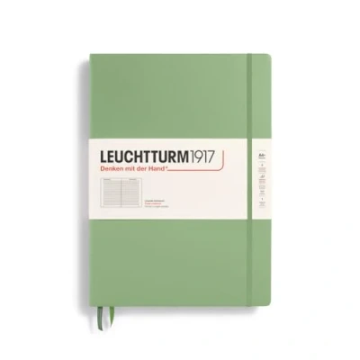 Image de LEUCHTTURM1917 370261 Carnet Master Classic (A4+) Couverture rigide, 235 pages numérotées, Sauge, ligné