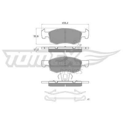 Image de TOMEX brakes TX 17 92 Jeu de plaquettes frein Essieu avant avec indicateur d&#039;usure OPEL: Corsa E 3/5 portes, VAUXHALL: Mk4