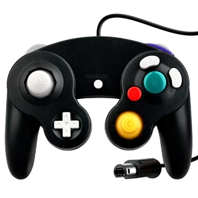 Image de OSTENT Wired Choc Classique Controller Gamepad Joystick Joypad Compatible pour Nintendo GameCube NGC Wii Console Jeux Vidéo Couleur Noir