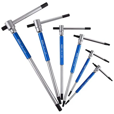 Image de RUJOI Metric T Gandle Treer Allen Wrench Set, 6PCS Handle Hex Key avec manches de vitesse pour filature rapide, poignée supérieure coulissante pour? ou? L?
