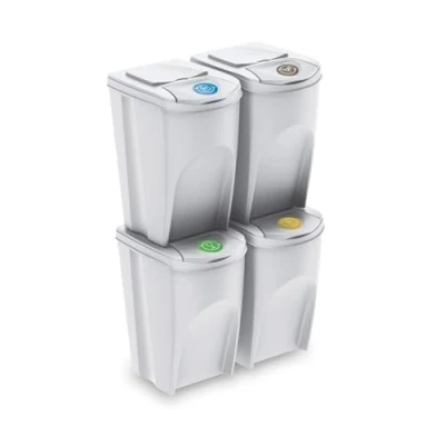 Image de Cache conteneur protege Prosperplast IKWB35S4 427C Poubelle pour séparation 4 x 35L gris clair ()