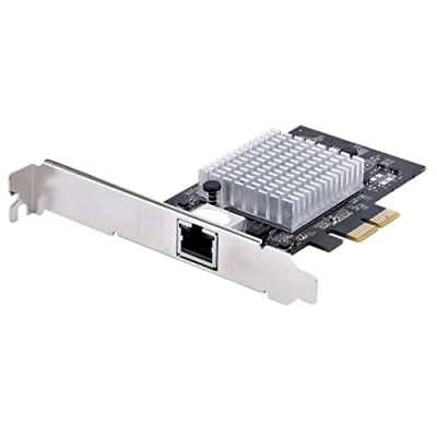 Image de StarTech.com Carte Adaptateur réseau PCIe 1 Port 10 Gbit/s, pour PC/Serveur, Ethernet à Six Vitesses avec Support Jumbo Frame, Interface NIC/LAN, 10GBASE T/NBASE T (ST10GSPEXNB2), Noir
