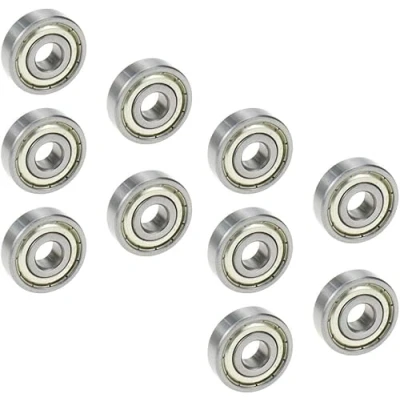 Image de TUZUK 10 pièces de roulements à billes étanches 6201 ZZ, 12x32x10 mm, prélubrifiés en acier chromé, double joints caoutchouc, gorge profonde 6201ZZ