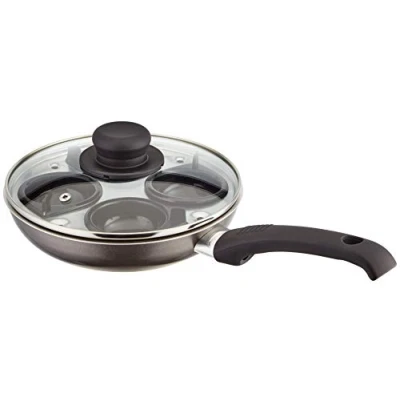 Image de Judge Everyday Poêle pocheuse à œufs en Teflon antiadhésif JDAY 036 couvercle verre avec trou vapeur/manche thermorésistant garantie 5 ans 20 cm 4 godets
