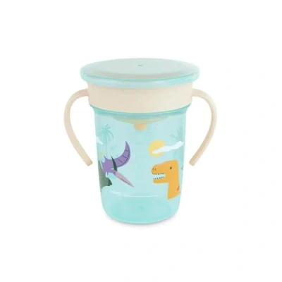 Image de Miniland Gobelet d’Apprentissage Antifuite 360º pour Bébé, avec Poignées et Couvercle, Compatible Lave Vaisselle, Sans BPA, 270ml (Jurassic)