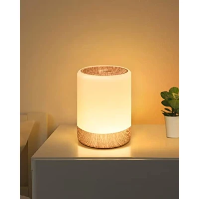 Image de Lampe de Chevet Tactile Dimmable, Avec 256 Couleurs RVB Changement Couleur Chaud LED Veilleuse Enfant, 2200mAh USB Rechargeable à Piles Fonction Mémoire Lampes Table Pour Chambre Salon