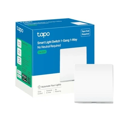 Image de Tapo interrupteur connecté S210, sans fil 1 Gang Voie, compatible avec Alexa et Google Home, AUCUN neutre nécessaire, Hub requis