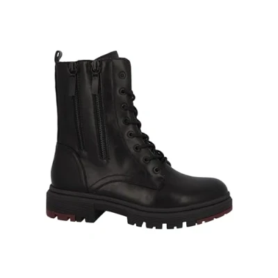 Image de TOM Tailor Bottines à lacets, Femme, Taille: 39, Schwarz Matière synthétique