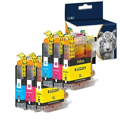 Image de Caidi® LC22UXL Remplacement pour Brother LC22U XL Grande Capacité Cartouches d&#039;encre Compatible avec DCP J785DW MFC J985DW Imprimante lot (2C/2Y/2M)