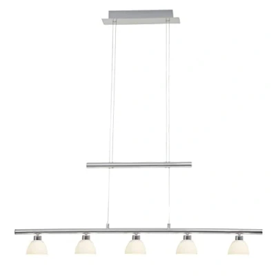 Image de BRILLIANT lampe Tonja LED suspension 5 lumières chrome/blanc 5x 5W intégré (COB), (285lm, 3000K) Échelle A ++ à E Hauteur réglable par contrepoids