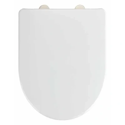 Image de WENKO Abattant WC Exclusive N9 Lunettes avec frein de chute Installation rapide Déclipsable pour entretien facile Assise jusqu&#039;à 300kg Duroplastique antibacterien 36,5 x 45,5 cm Blanc
