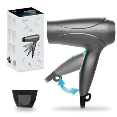 Image de Cecotec Sèche cheveux compact Bamba IoniCare Power&amp;Go, 2400 W de puissance, moteur à courant continu, fonction ionisante, débit d&#039;air élevé, froid, HairCare