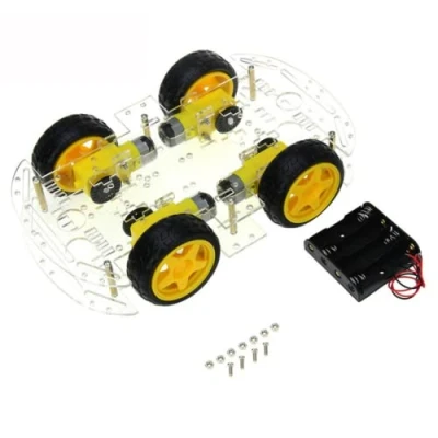 Image de Fasizi Kit de boîtier batterie voiture Smart Motor Robot Encodeur vitesse pour Arduino Quatre tours