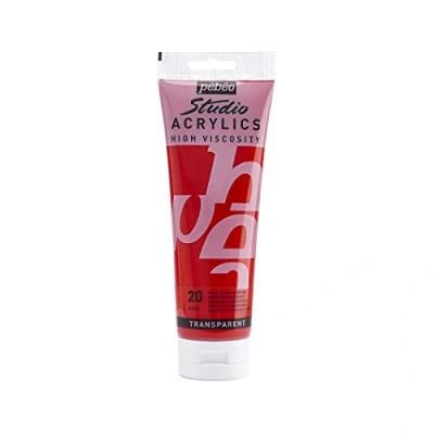 Image de Pébéo Acrylique Fine Studio Acrylics Peinture Rouge Écarlate quinacridone 250 ml 164020