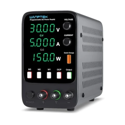 Image de WANPTEK POWER Alimentation de Laboratoire 30V 5A avec Mémoire 3 groupes, Réglable Protection OCP/Sortie/Chargement Rapide par USB/Luminosité/Son