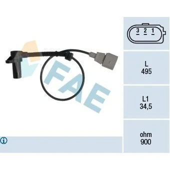 Image de FAE 79311 Capteur d&#039;impulsions 3 inductif AUDI: A8 D2, D3, A6 C5 Avant, VOLKSWAGEN: Touareg I